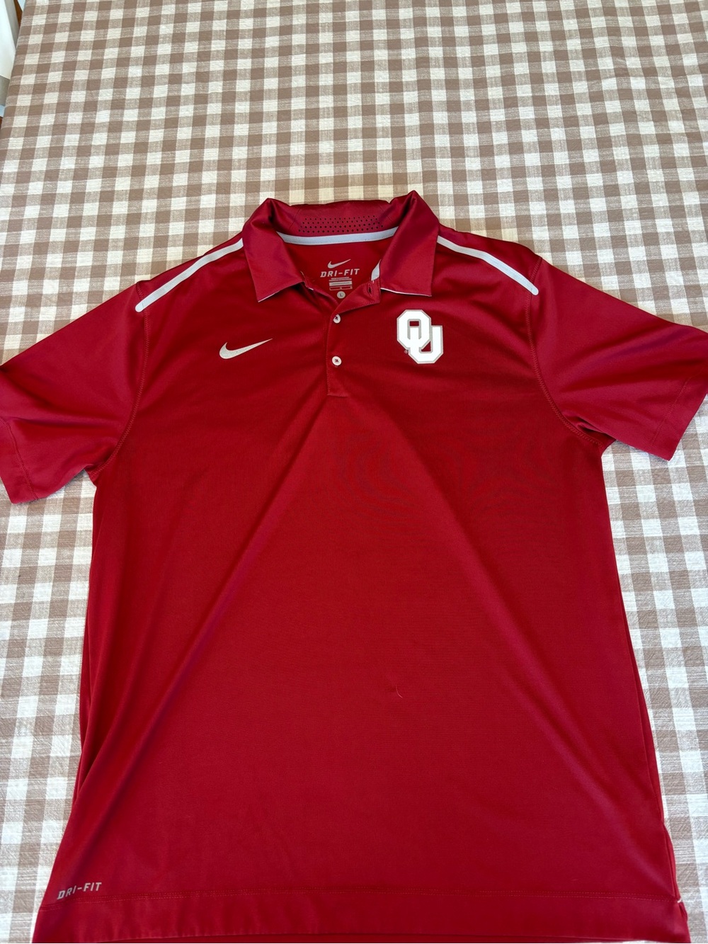 Nike Men's Crimson OU Dri-FIT Polo with White Accents
